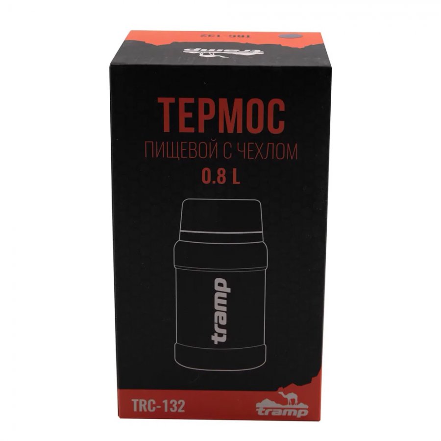 Tramp термос с широким горлом 0,8 л с сумкой (Черный)