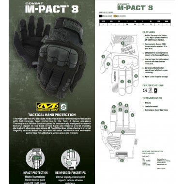 Тактические перчатки Mechanix M-Pact 3 Covert (black)
