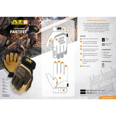 Защитные перчатки Mechanix Work Leather FastFit Brown