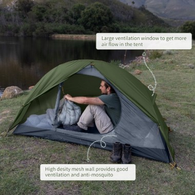 Палатка NATUREHIKE Cycling Ultralight, 1 местная, зеленая
