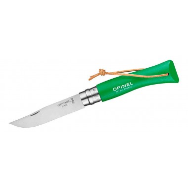 Нож Opinel Trekking №07 клинок 8см, нерж.сталь, граб, зелёный, темляк