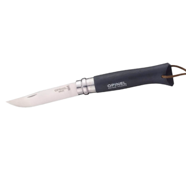 Нож Opinel Trekking №08 клинок 8,5см, нерж.сталь, граб, черный, темляк