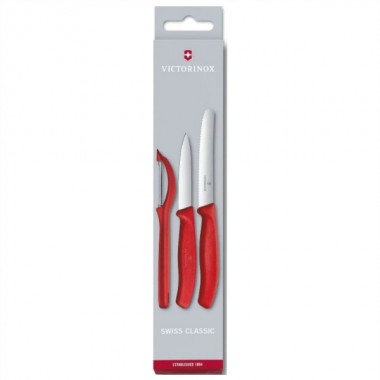 Набор ножей кухонных Victorinox Swiss Classic Paring (6.7111.31) 3шт, красный