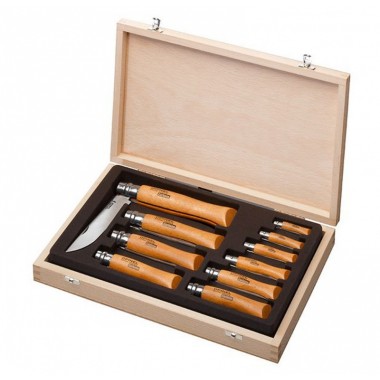Набор ножей Opinel серии Tradition №02-12 - 10шт., углеродистая сталь, рукоять - бук, + деревянный футляр