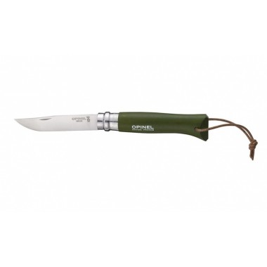  Нож Opinel серии Tradition Colored №08, клинок 8,5см., нерж. сталь, рукоять - граб, цвет - хакки, темляк (6 шт./уп.)