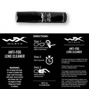 Спрей от запотевания Wiley X Anti-Fog Lens Cleaner 25мл с салфеткой