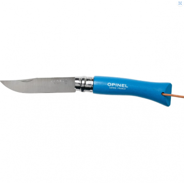 Нож Opinel Trekking №07 клинок 8см, нерж.сталь, граб, синий, темляк