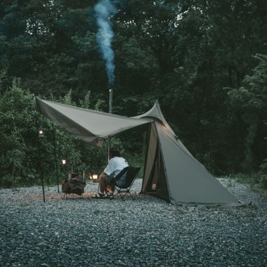 Палатка NATUREHIKE Ranch Fire Pyramid, 1-2 местная, зеленая