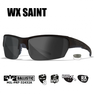 Очки защитные Wiley X WX Saint (Frame Matte Black, Lens Clear + Grey)
