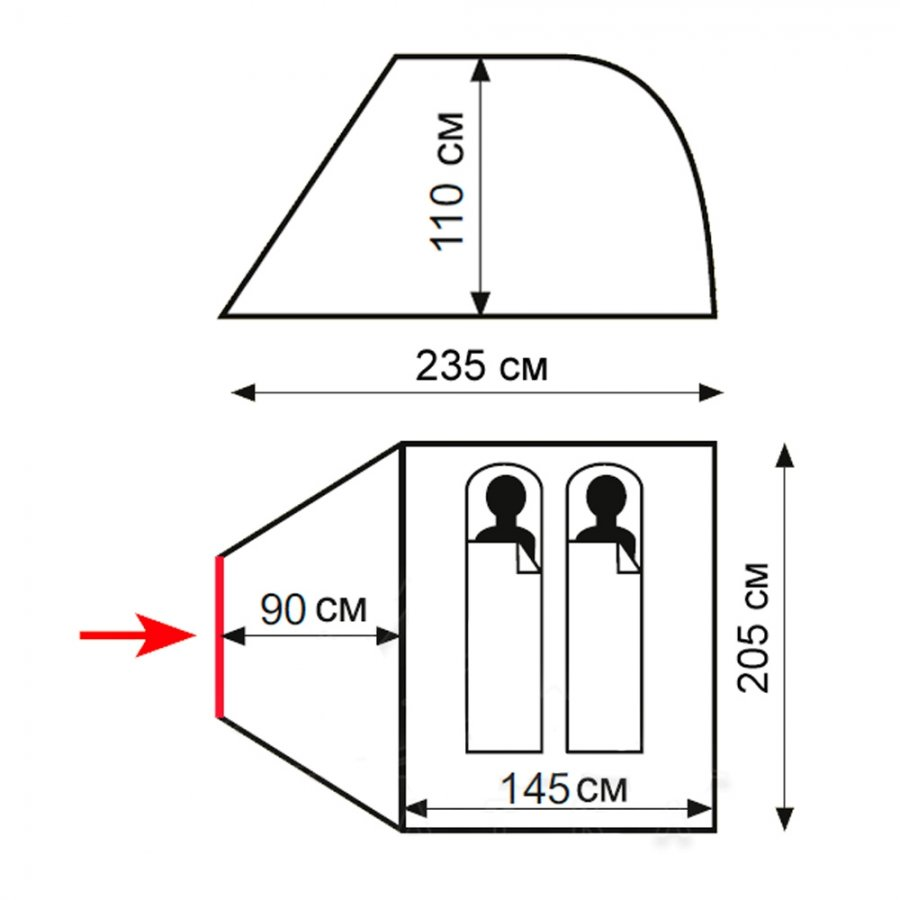 Палатка Totem Summer 2 Plus (V2) (зеленый), 4743131058491