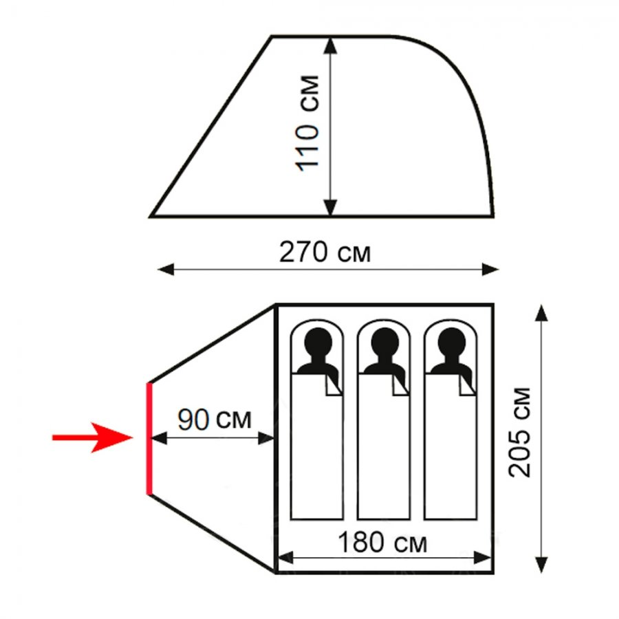 Палатка Totem Summer 3 Plus (V2) (зеленый), 4743131058507