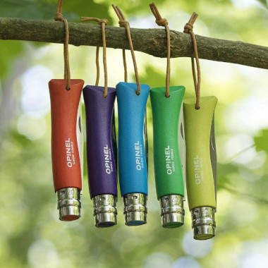 Нож Opinel Trekking №07 клинок 8см, нерж.сталь, граб, синий, темляк