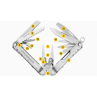 Мультитул LEATHERMAN Rebar Stainless, 17 инстр, 10,16см, чехол нейлон