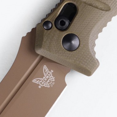 Нож складной BENCHMADE Mini Auto Adamas, G-10 OD Green, Cru-Wear клинок P 8,3 см