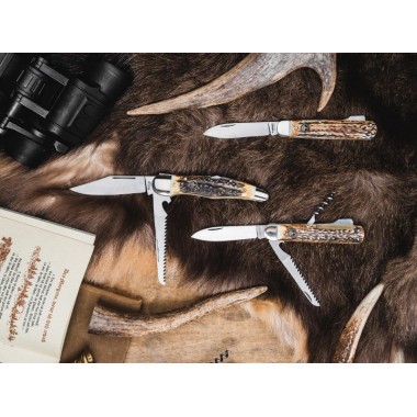 Нож складной BOKER Plus Hunters Knife Quadro, рог оленя, CPM-CruWear клинок P 8,5 см