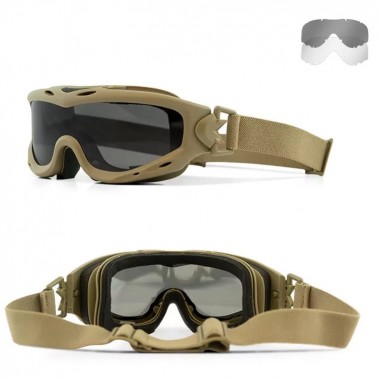 Маска защитная Wiley X WX Spear, clear+grey, tan frame