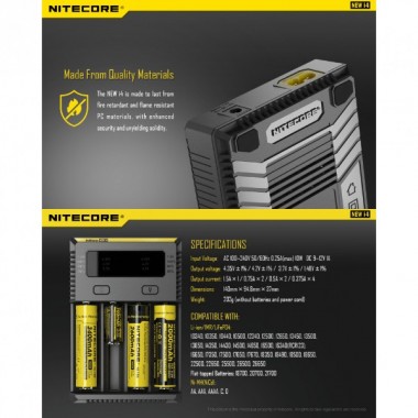 Зарядное устройство NITECORE New i4 18650/16340 (4x батареи)