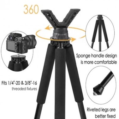 Опора трипод FieryDeer Hunting Stick, 1.8м, V-упор, площадка под камеру