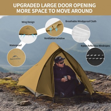 Палатка NATUREHIKE Cloud Up Pro, 2 местная, песочная
