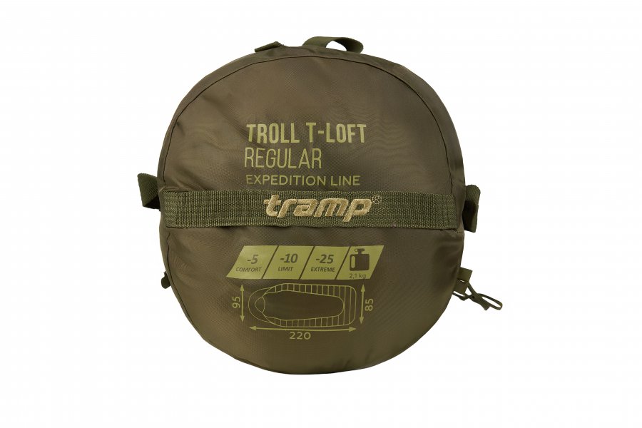 Tramp мешок спальный  Troll T-Loft   (левый, оливковый)